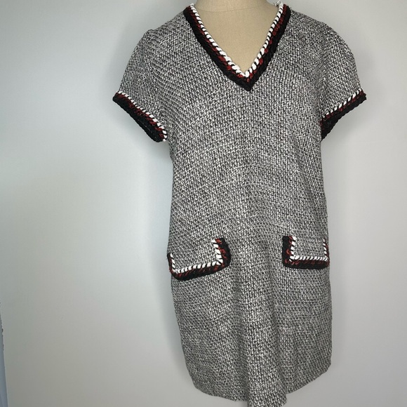 Zara Tweed Shirt Dress Size Medium - Picture 4 of 15